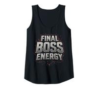 Womens Final Boss Energy Dark Gaming Typography Quote Tank Top