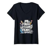 Women's Final Exam Stress Study Humor Design V-Neck T-Shirt