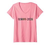 Womens Finally Senior Class of 2026 Yearbook Final Level Pink V-Neck T-Shirt