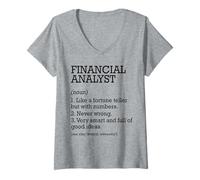 Womens Financial Analyst Job Definition Personalized Funny V-Neck T-Shirt