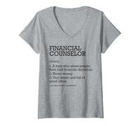 Womens Financial Counselor Job Definition Personalized Funny V-Neck T-Shirt