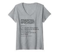 Womens Financial Specialist Job Definition Personalized Funny V-Neck T-Shirt