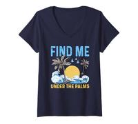 Womens Find Me Under The Palms V-Neck T-Shirt