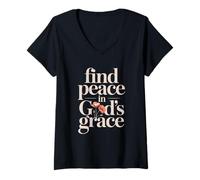 Women's Find Peace in God's Grace V-Neck T-Shirt