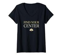 Women's Find Your Center Yoga Meditation Practitioner V-Neck T-Shirt