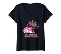 Women's Finding A Cure Will Make Me A Happy Camper V-Neck T-Shirt