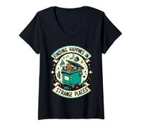 Women's Finding Happiness in Dumpster Diving Junk Collector V-Neck T-Shirt