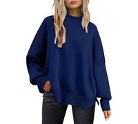 Womens Fine Knit Jumpers Warm Women's Sweaters, Crewneck Plus Size Solid Breathable Cute Holiday Party Fashion Comfortable Long Sleeve Casual Soft Winter Knitted Oversized Sweatshirts for Travel Sport