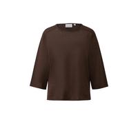 Women's Fine Knit Mixed Linen Raglan Sleeve Crew Neck Top COMMA Marron 42