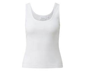 Women's Fine Ribbed Round Neck Tank Top COMMA Blanc 42