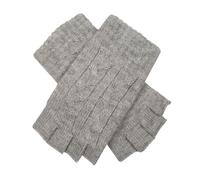 Women's Fingerless Cable Knit Gloves - Dove Grey / One