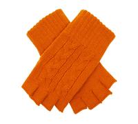 Women's Fingerless Cable Knit Gloves - Pumpkin / One