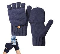 Women's Fingerless Gloves - Warm Texting Mittens - Winter Knitted Touchscreen Fingerless Convertible Mittens - For Cycling Dog Walking Hiking Sports Bicycle Climbing Snow Mountaineering