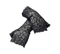 Women's Fingerless Lace Gloves Sun Protection Embroidered Fingerless Gloves Women's Long Tulle Gloves Opera Gloves Mesh Tulle Gloves Wedding Dance Ball Cocktail Party, black, One size