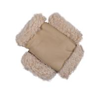 Women's Fingerless Sheepskin Mittens - BISCUIT NAPPA / L