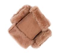 Women's Fingerless Sheepskin Mittens - HONEY SUEDE / L