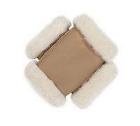 Women's Fingerless Sheepskin Mittens - SAND NAPPA / L