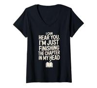 Womens Finishing The Chapter In My Head Funny Book Lover Reader V-Neck T-Shirt