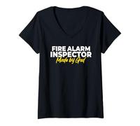 Women's Fire Alarm Inspector Made By God V-Neck T-Shirt