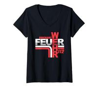 Women's Fire Brigade Emergency Call 112 Emergency Service Firefighter Design Motif V-Neck T-Shirt