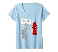 Womens Fire Hydrant Sarcasm, Don't You Know Who I Am? Robot Funny V-Neck T-Shirt