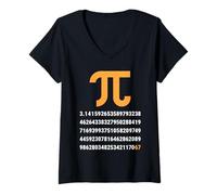 Womens First 100 Digits of Pi 67 Nerds Geeks Math Teacher Funny V-Neck T-Shirt
