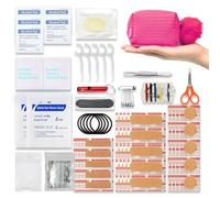 Women's First Aid Kit 120PCS Portable Set Wedding Day Emergency kit Items for Girl Lady Mother Wife Nurse for Girl Lady Mother Wife Nurse Present Set(Pink)