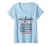 Womens First Amendment Freedom of Speech Free Press 1st Amendment V-Neck T-Shirt