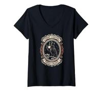 Women's First Coffee Then Chaos Vintage Crow for Busy Teachers V-Neck T-Shirt