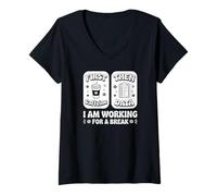 Women's First Coffee Then Data Funny Teacher Taking a Break V-Neck T-Shirt