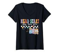 Womens First Day of Head Start Teacher Appreciation Back to School V-Neck T-Shirt