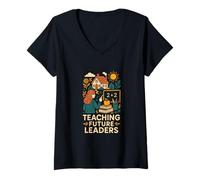 Womens First Day Of School Teaching Future Leaders Cute Women's V-Neck T-Shirt