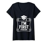 Women's First-Generation College Graduate First-Gen Graduation Day V-Neck T-Shirt