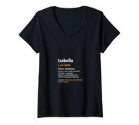 Women's First Name Isabella Personalised Saying Woman Definition V-Neck T-Shirt