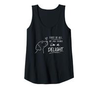 Womens First of All My Dog Thinks I'm A Delight Cute Minimalist Tank Top