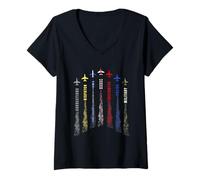 Womens First Responders Hero Flag Nurse EMS Police Fire Military V-Neck T-Shirt