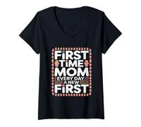 Women's First Time Mom Every Day A New First V-Neck T-Shirt