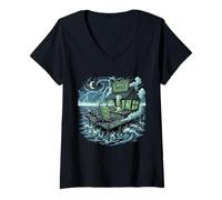 Womens Fish and Chips Battered Souls Funny Halloween V-Neck T-Shirt
