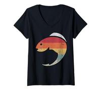 Womens Fish Hook Bass Angler Outdoor Fishing Humor Fisherman Gifts V-Neck T-Shirt