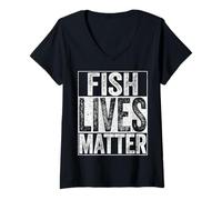 Womens Fish Lives Matter Shirt Men Women Kids Animal Lover V-Neck T-Shirt