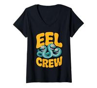 Women's Fish Super Classic Glorious Swim Stylized Modern Happy EEL V-Neck T-Shirt