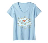 Womens Fish Swim Against The Current in The Sea V-Neck T-Shirt