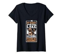 Womens Fishing and Bouvier des Ardennes V-Neck T-Shirt
