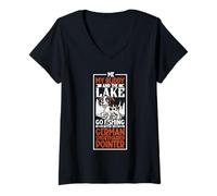 Womens Fishing and German Shorthaired Pointer V-Neck T-Shirt