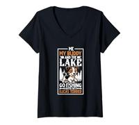 Womens Fishing and Sporting Lucas Terrier V-Neck T-Shirt