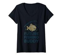 Womens Fishing Kid Family Fishing Trip Matching Fishing Father Son V-Neck T-Shirt