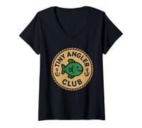 Womens Fishing Kid Family Fishing Trip Matching Fishing Father Son V-Neck T-Shirt