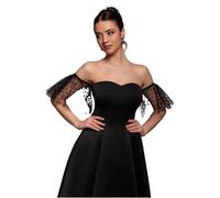 Women's Fishnet Dress Goddiva Midi Noir 44