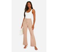 Womens Fit & Flare Tailored Trousers - 30 Inch Inside Leg - Beige - 12, Beige