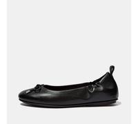 Women's Fit Flop Allegro Bow Leather Ballet Pumps in Black